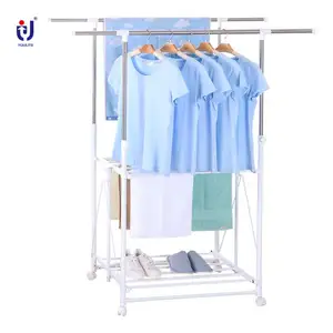 Manufacturer short rail Portable coat clothes dryer rack on wheels