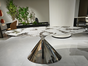 Fashionable Natural Marble Oval Durable Waterproof <strong>Stable</strong> Eco-Friendly Dining <strong>Table</strong> for Villa Hotel Apartment Modern Furniture - Product Image 2