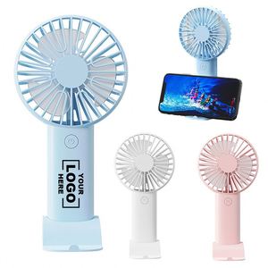 Ventilador de Mano Eléctrico de Plástico con Soporte para Teléfono, Mini Ventilador USB Recargable con Soporte para Teléfono, Regalos Personalizados Promocionales - Product Image 1