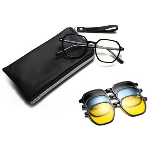 Gafas de sol con clip magnético Greyjack para mujer, montura Tr90, protección UV400, cubierta de lente polarizada con montura negra - Product Image 3