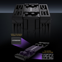 Pendingin CPU LOVINGCOOL dengan Kipas Ganda dan Kapasitas Aliran Udara Tinggi 4 Tembaga Pendingin Cepat untuk PC Komputer Gaming Case Cooling