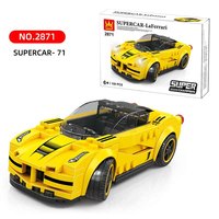 2871 bloc de construction en plastique voiture de Sport jaune course ville Police voiture modèle assemblage blocs de construction pour enfants MOC brique jouets