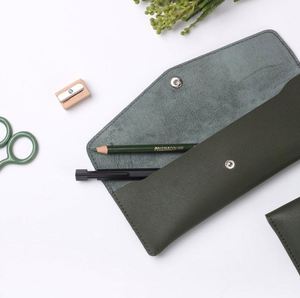 Pochette à crayons portable en cuir PU de 7,87 pouces avec logo personnalisé, style enveloppe, pour le travail et le bureau - Product Image 4