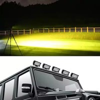 5 pouces 2 rangées 72W LED lumière de travail Pod noir 12V 24V hors route conduite antibrouillard pièces automobiles accessoires d'éclairage jaune