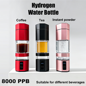 Bouteille d'eau hydrogénée à double chambre haute concentration 8000PPB, technologie SPE PEM, certifiée CE FDA, portable, pour vin, thé, poudre - Product Image 2