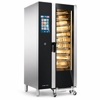 Équipement de cuisine pour restaurant commercial, four combiné à vapeur en acier inoxydable 304 avec écran tactile et chariot à 20 niveaux