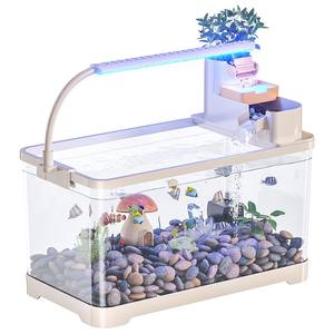 Aquarium 2025 Nouveau Bassin de poissons pour salon, bureau, production d'oxygène écologique, paysage, maison, filtration par méthode ancienne - Product Image 6