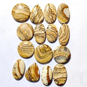 MAHNAJ GEMS Vente en gros de cabochons en jaspe naturel poli à dos plat, pierres précieuses en vrac pour la fabrication de bijoux et l'artisanat DIY, lot - Product Image 1
