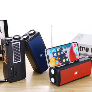 Custom Solar Powered Dual <b>Flashlight</b> Outdoor FM Radio Heavy Bass Portable Multifunction Audio Loud Speaker - Product Image 5