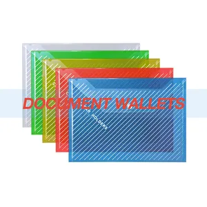 a4 foolscap a5 size snap button transparent plastic envelope document filling bag clear pvc file bags manufacturers