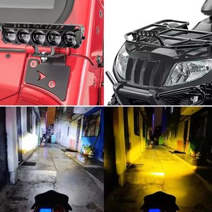 Xe Máy 5 Ống Kính Spotlight Trắng Vàng Cao Thấp Chùm 28W 3570 LED Đèn Pha Phụ Trợ Lái Xe Đèn Phổ Moto Phụ Kiện - Product Image 6