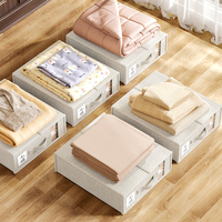 Boîte de Rangement Pliable en PP pour Vêtements, Couvertures et Draps de Lit, Organisateur de Garde-Robe Superposé, Ensemble Quatre Pièces