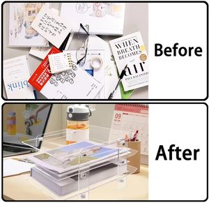 Giấy tổ chức thư khay, <span class=keywords><strong>3</strong></span> <span class=keywords><strong>Tier</strong></span> Acrylic tập tin tổ chức với xử lý - Product Image 5