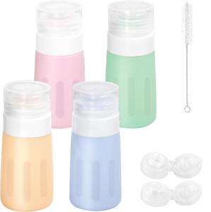 Botellas para apretar condimentos para salsas, contenedor <span class=keywords><strong>de</strong></span> aderezo para ensaladas a prueba <span class=keywords><strong>de</strong></span> fugas para llevar, botellas pequeñas <span class=keywords><strong>de</strong></span> silicona para apretar con cepillo - Product Image 1