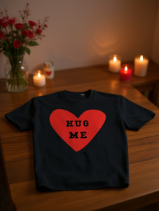 T-shirt con grafica a cuore rosso per San Valentino, in cotone nero, girocollo, manica corta, vestibilità regolare, stampata, casual, da uomo - Product Image 2