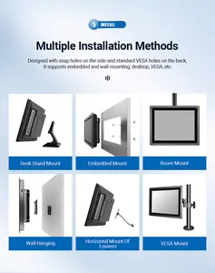 Quiosque de alta luminosidade Hmi Atm para uso externo com tela de toque capacitivo interativo flexível à prova d'água pc de 10,1 polegadas