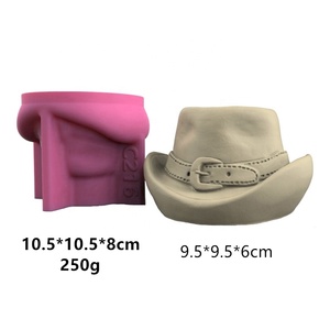 <span class=keywords><strong>Chapeau</strong></span> <span class=keywords><strong>de</strong></span> Cowboy américain vintage forme DIY silicone béton ciment plâtre cire gypse argile plâtre résine époxy moule - Product Image 2