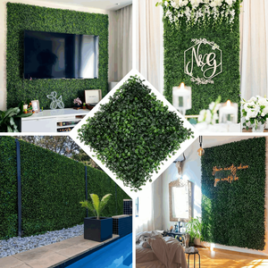 Mur végétal décoratif pour jardin, clôture en herbe synthétique, feuillage vert, plantes artificielles pour la décoration murale - Product Image 6
