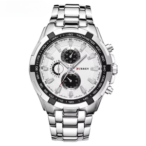 Nouvelle montre chronographe multifonction tendance pour homme, bracelet en acier inoxydable, étanche, montre sport à quartz avec aiguilles lumineuses - Product Image 3