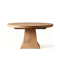Ensemble de table et chaises rondes en bois extensible moderne pour restaurant, table à manger extensible en chêne noir pour 8 à 10 personnes