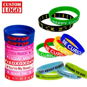 Оптовая продажа, рекламные силиконовые браслеты на запястье, дешевые резиновые браслеты для браслетов