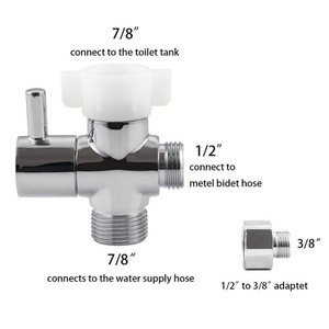 3 Way T Valve for Bidet G7/8 Tee Connector Bidet Attachment for Toilet Bidet T Diverter Valve with Brass Adapter G3/8 - Product Image 3