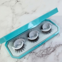 Faux cils autocollants sans colle, réutilisables, 3 paires, marque privée, kit de cils en bande pré-collés, vente en gros