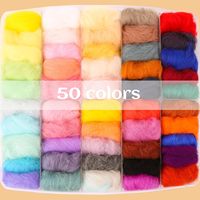 50 couleurs laine feutre outils filature à la main bricolage Art & artisanat fournitures Kit de démarrage pour enfants aiguille feutrage