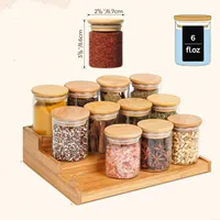 Tiroir d'armoires de cuisine en bambou à 3 niveaux Type debout étagère à épices organisateur d'affichage stockage économie d'épices accessoire de support de pot à épices