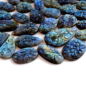 Cabochons fantaisie mère de la perle pendentif, labradorite scintillante, larimar rond de 7mm, tee-shirt en tourmaline, labradorite - Product Image 5