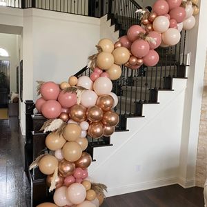60 Ballons Rose Poudré Métallisé Chrome Or Rose Blanc Sable Nude de 12 Pouces pour Douche Nuptiale Anniversaire Rétro Rose Blush - Product Image 5