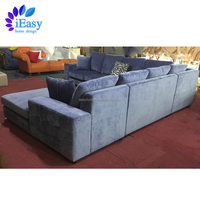 hoher rücken abnehmbar waschbar wasserdicht blau stoff daunenfeder füllung groß ecksofa chesterfield sofa u-form stoffsofa