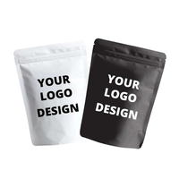 Sacs Mylar noirs mats personnalisés avec logo, sacs refermables anti-odeur en aluminium, sachets de conservation alimentaire étanches à l'humidité
