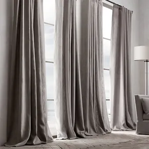 32 Colors Stocks Linen Curtain Fabric Ready made for Grommet Window Curtain Table Cloth and Cushion