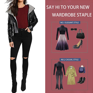 Phụ Nữ Áo Dài Tay T Áo Sơ Mi Cơ Bản Jumpsuit Snap Đóng Cửa Phi Hành Đoàn Cổ Áo - Product Image 5