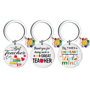 Portachiavi <span class=keywords><strong>Regalo</strong></span> per Insegnanti, Migliori Regali di <span class=keywords><strong>Laurea</strong></span>, Regali di Ringraziamento, Portachiavi in Acciaio Inossidabile, Portachiavi in Metallo Smaltato a Forma di Girasole - Product Image 1