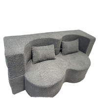 Moderne Cabrio Teddy Stoff Klapp matratze Modular Foam-Filled Sleeper Schlafs ofa mit 2 Kissen zum Leben