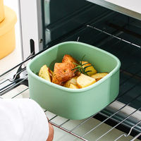 Boîte à bento carrée en silicone de qualité alimentaire, à compartiment unique, étanche, compatible micro-ondes, sans BPA, empilable et lavable au lave-vaisselle