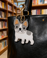 Llavero Portamonedas Zenos de Bulldog Francés, de Cuero Genuino, con Diseño 3D de Dibujos Animados y Serigrafía, Colgante de Mascota de Alta Calidad para Bolsos