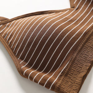 אופנה ביקיני סט נשים פס יבול צמרות בסיסיות סרוג נשים טנק חזייה נשים מוצהרת כותנה קצרה תחתונים וחזיית סט - Product Image 6