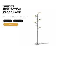 Lampe sur pied LED personnalisée en usine, 3 à 5 têtes, effet coucher de soleil, en aluminium et fer chromé, projecteur d'halo, pour studio photo et décoration