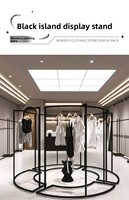 Étagère de présentation de vêtements pour femmes noires en forme de courbe, étagère de magasin de vêtements, présentoir de vêtements pour salon professionnel