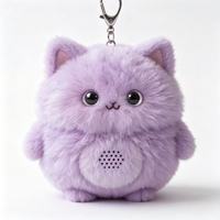 Coussin en peluche chat blanc doux - Jouet brodé anti-stress