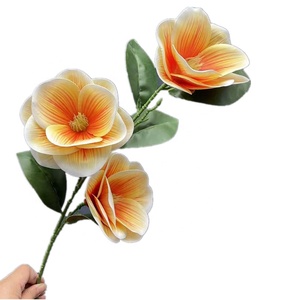 3D in khổng lồ <span class=keywords><strong>Magnolia</strong></span> hoa với màu xanh lá cây để lại chất lượng tốt 3 đầu nhân tạo <span class=keywords><strong>Magnolia</strong></span> tree STEM - Product Image 3