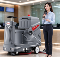 Nettoyeur de sols industriel V8, machine de nettoyage électrique pour sols durs avec pulvérisation d'eau et aspiration pour sols d'usine