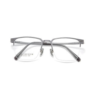 Gafas de Hombre Danyang con Media Montura de Aluminio y Magnesio, Lentes Rectangulares de Resina con Protección UV 2465, Estilo Ejecutivo - Product Image 4