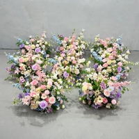 Boule de fleurs artificielles en soie colorée, centre de table personnalisé pour mariage, décoration de table pour événements et fêtes