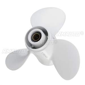 Hélice de bateau hors-bord en aluminium 664-45952-00-EL 9 7/8 X 14 pour Yamaha 20-30HP, blanche, 10 cannelures, 3 pales, rotation à droite - Product Image 3