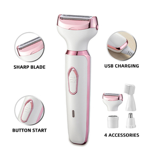 4-in-1 şarj edilebilir kadınlar Bikini tıraş burun saç düzeltici vücut epilasyon kaşları düzeltici elektrikli emniyet jilet saç çıkarıcı - Product Image 2