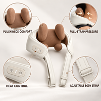 Masseur électrique pour le cou blanc à commande facile avec pétrissage pulsé et minuterie de 10 minutes pour la maison et le bureau